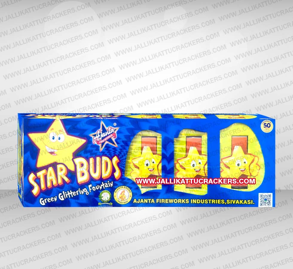 Star Buds Green Glittering